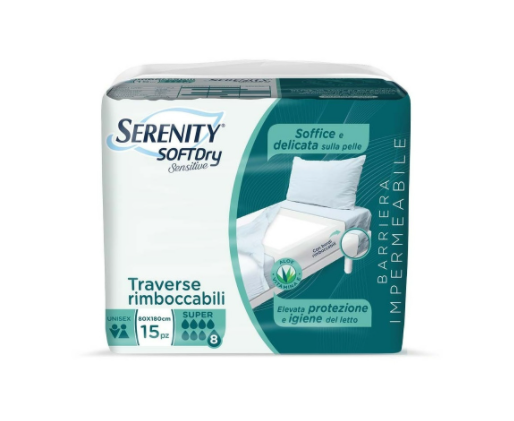 SERENITY TRAVERSA SOFTDRY SENSITIVE SUPER 80X180CM 15 Pezzi
